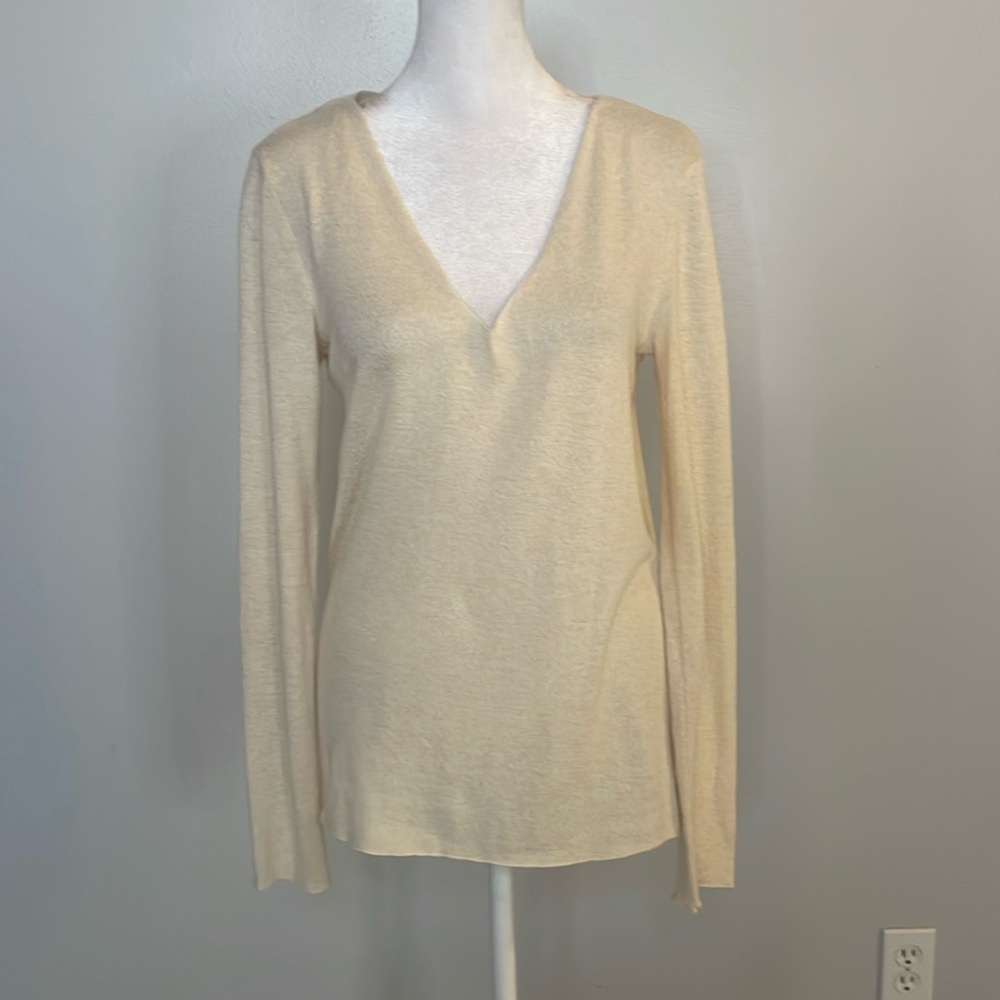 [ZARA] Cream Lightweight Knit Sweater - Size Small